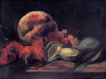 Édouard Manet Painting - Almendras, grosellas y melocotones Eduard Manet